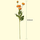 5 Stems Artificial Silk Ranunculus Flowers Orange 23" Tall,UV Resistant,Bendable Stems for Wedding Centerpieces,Home Deco（Orange） by CozyNest Decor