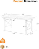 HDPE Outdoor Dining Table, 66.9” Rectangle Patio Dining Table for 6, All-Weather HDPE Outdoor Table with 2.2” Umbrella Hole, HDPE Patio Furniture for Deck, Backyard, Garden, Pool, Pearl by CozyNest Decor
