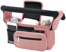Universal Stroller Organizer with Insulated Cup Holder, Detachable Phone Bag, Shoulder Strap – Fits All Stroller Types, Keeps Drinks Hot/Cold (Pink) by TinyTreasures Baby Boutique