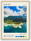 HesenDot Natural OAK Wood Framed Hawaiian Archipelago Wall Art,12x16in Kauai Quality Canvas Wall Print,Classic Urban Landmark Wall Decor for Living Room,Bedroom,Office Gallery Set of 1 by CozyNest Decor