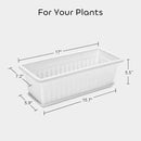 GROWNEER 3 Packs 17 Inches White Flower Window Box Plastic Vegetable Planters Long Pots with 15 Pcs Plant Labels for Outdoor Indoor Windowsill Patio Garden Home Decor Porch by GreenHaven Gardens