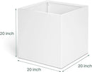 White Outdoor Planter Square Steel Planters Galvanized Steel Planter Box Indoor Metal Large Planters Cube Heavy Duty Flower Pot 20 Inch Modern Commercial Residential for Trees Patio Deck Yard Garden by GreenHaven Gardens