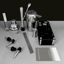 14-Piece Cocktail Shaker Set Bartender Kit with Black Stand, Bar Tool Set for Drink Mixing Bartending Kit Bar Sets Accessories: 750ml(25oz) Shaker, Jigger, Muddler, Cocktail Recipes (Silver) by CozyNest Decor