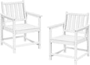 Patio Dining Chair Set of 2, HDPE Outdoor Dining Chair, Ergonomic HDPE Dining Chairs with Deep Seating, All Weather Outdoor Chairs Furniture for Backyard, Deck, Garden, Poolside, Pearl by CozyNest Decor