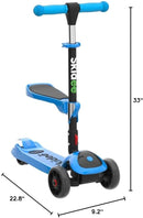 SKIDEE Kick Scooters for Kids Ages 3-5, Adjustable Height Foldable Scooter with Removable Seat, 3 LED Light Wheels, Rear Brake, Wide Standing Board, Suitable Up to 12 Year Old Boys/Girls by TinyTreasures Baby Boutique