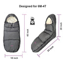 Funlife Anti-Kick Waterproof High Performance Winter Stroller Footmuff Fits All Travel Gear,Front Piece Height Adjustable and Removable,M6-4T by TinyTreasures Baby Boutique