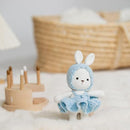 Handmade Knit Bunny Dolls,Baby rattle toy,Baby Sensory Toys,Baby Soothing Toys,Handmade Knit Toys,Gifts for Boys and Girls (Blue) by TinyTreasures Baby Boutique