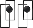 OYEFLY 2 Pcs Metal Abstract Wall Art,Modern Geometric Decor (Black, style 3) by CozyNest Decor