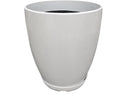 FixtureDisplays® 11.8" Diameter 11.8" Tall White Plant Pots, Plastic Flower Pots with Drainage Holes and Saucers for Indoor and Outdoor 15748-NF by CozyNest Decor