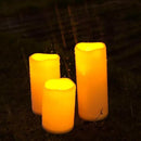 Homemory 6" 8" 10" x 4" Waterproof Outdoor Flameless Candles, Battery Operated Flickering LED Pillar Candles with Remote and Timers for Indoor, Plastic, Ivory White by CozyNest Decor