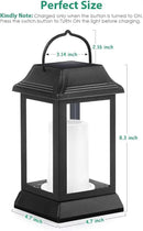 TomCare Solar Lights Metal Flickering Flame Solar Lantern Outdoor Hanging Lanterns Decorative Lighting Heavy Duty Solar Powered Waterproof Umbrella Lighting for Garden Yard Patio Deck, 2 Pack（Black） by CozyNest Decor