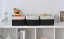 TheWarmHome Storage Bins for Shelves - 1 Pack 13.8x9.7x6.7 inch Storage Basket for Organizing for Closet Organizer Cubes Laundry Cloth Nursery (White & Black) by TinyTreasures Baby Boutique