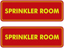 Signs ByLITA Standard Sprinkler Room Sign (Red/Yellow) - Large 2 Pack by GreenHaven Gardens