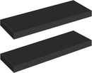 HOOBRO Floating Shelves for Wall, Wall Mounted Shelf Set of 2, 23.6" Hanging Shelf with Invisible Brackets, for Wall in Bathroom, Bedroom, Toilet, Kitchen, Living Room, Office, Black BK60BJ01 by CozyNest Decor