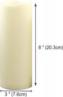 CANDLE CHOICE Waterproof Outdoor Battery Operated Flameless Candles with Timer Flickering Plastic Resin Electric LED Pillar Lights for Lantern Patio Garden Wedding Party Decorations 3x8 Inches 2 Pack by GreenHaven Gardens