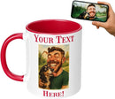 Personalized Coffee Mug, Custom Photo Caricature Gift, Funny Customized Coffee Gift for Men & Women, Custom Mugs with Pictures, Red 11oz Customized Ceramic Tea Cup by TinyTreasures Baby Boutique