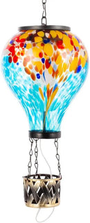 Solar Hot Air Balloon Lantern with Flame, Unique Hot Air Balloon Solar Lanterns with LED Candle Light, Waterproof Outdoor Lanterns Decor for Yard, Patio, Garden, Porch by GreenHaven Gardens