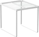 Kitchen Cabinet Storage Shelf Stackable Wire Spice Rack Organizer Heavy Duty Space Saver for Bathroom Bedroom Closet Laundry Room Office Countertop - White, Pack 1
