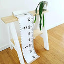 Kids Growth Chart, Wood Frame Fabric Canvas Height Measurement Ruler from Baby to Adult for Child's Room Decoration 7.9 x 79in (7.9 x 79in, White & Black) by TinyTreasures Baby Boutique