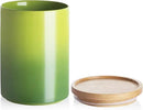 Sweejar Ceramic Food Storage Jar, Stackable Kitchen Canisters, Containers with Airtight Seal Wooden Lid for Serving Ground Coffee, Tea, Sugar, Salt and More - 28 Fl Oz (Gradient Green) by CozyNest Decor