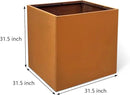 Corten Steel Planter Box Metal Outdoor Planter Large Square Cube Rustic Planter Pot Durable Antique Detached for Commercial Residential Tall Plant Patio Deck and Backyard 32 Inch by CozyNest Decor