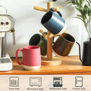 Hasense 15 Ounce Porcelain Coffee Mugs Set of 4 with Large Handle Perfect for Coffee, Tea, Milk, Chocolate and Latte, Unqiue Glaze Ceramic Coffee Cups Set for Man and Woman, Colorful by CozyNest Decor