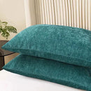 CaliTime Throw Pillow Covers Decorative 20 X 26 Inches Pack of 2 Cozy Chenille Standard Pillow Shams Cases for Couch Sofa Bed Living Room Home Teal by CozyNest Decor