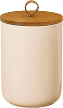 Large Ceramic Storage Jars, Modern Elegant Highly Polished Airtight Gorgeous Storage Canisters with Wooden Lid Food Storage Jar for Kitchen Spice Tea Vanilla Sugar Coffee Beans (Khaki) by CozyNest Decor