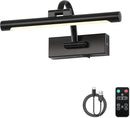 Battery Operated Picture Lights for Wall Black Art Light Wireless Gallery Lights with Timer and Remote 12 Inch 2W Warm White by CozyNest Decor