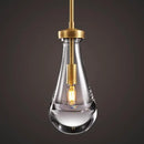 Modern Raindrop Pendant Lights, Pendant Lights for Kitchen Island, Brass Rod Dining Room Light Fixture， Clear Solid Raindrop Chandelier, Chandelier for Living Room Hallway, Including Bulb by CozyNest Decor