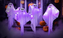 4 Pack Halloween Hanging Ghosts with LED Lights, 27.5 Inch Light Up Ghost Decorations for Indoor Outdoor, Lawn Yard Tree Hanging Halloween Ornaments, Spooky Lighted Party Supplies by CozyNest Decor