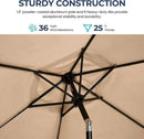 Aok Garden 7.5 ft Patio Umbrella Outdoor Market Umbrella Tilt Button and Crank 6 Ribs for Deck Lawn Pool& Backyard by GreenHaven Gardens