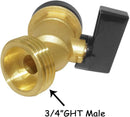 Brass Water Container Rain Barrel Faucets Spigot 3/4"G Male Thread Large Inlet to 3/4"GHT Male Thread Outlet with Quarter Turn Ball Valve Include Bulkhead Fitting and Washers by GreenHaven Gardens