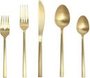FORTESSA Arezzo 18/10 Stainless Steel Flatware, 20 Piece Place Setting With Table Knives, Forks and Spoons (Service For 4), Dishwasher Safe, Brushed Gold by CozyNest Decor