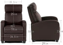BestMassage | Recliner Chair | No Massage Function | Pu Brown | with Lumbar Support, Adjustable Push Back, Wide Armrests, Footrest & Padded Seat | Easy Assembly | for Living Room, Home Theatre by CozyNest Decor