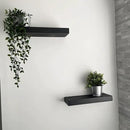 joelsantiques - 18 Inch Wooden Floating Shelves for Wall - 18x6x2 in - Made of Natural Wood - Short Heavy Duty Rustic Wall Shelves for Bedroom - Perfect for Bathroom, Kitchen - Black by CozyNest Decor