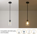 Black Pendant Lights Kitchen Island - Seeded Glass Pendant Light Fixture Multiple Stems Rods 3 Units 12 Inch 3 Units 4 Inch (2 Pack Black Seeded Downrod) by CozyNest Decor