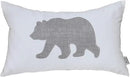 Bear Pillow Covers 12x20 Inches Decorative Cotton Linen Throw Lumbar Waist Embroidered Cushions Covers for Couch Sofa Bedroom (White) by CozyNest Decor