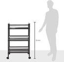Amazon Basics 3-Tier Metal Rolling Cart, Black by CozyNest Decor