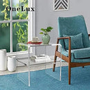 ONELUX 1626 Acrylic Bedside nightstand with Additional Shelf,Lucite Occasional Sofa Tables, Clear by CozyNest Decor