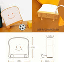 QANYI Toast Bread Night Light,Soft LED Toast Lamp with Cute Face Always Smile,Bedroom Table Lamps Graduation Gifts Ideas for Teen Girls 10 11 12 13 14 Year Old Girls by TinyTreasures Baby Boutique