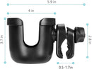Accmor Stroller Cup Holder, Universal Cup Holder, Bike Cup Holder, 360° Rotatable Large Caliber Drinks Holder for Stroller, Bike, Wheelchair, Walker, Black by TinyTreasures Baby Boutique
