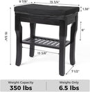 StrongTek Bamboo Shower Bench Seat with Cushion, Shower Stool with Storage Shelf, Lightweight, Non-Slip, Quick-Drain Design, 350 lbs Capacity, Ideal for Bathroom, Spa, Sauna, Living Room by TinyTreasures Baby Boutique