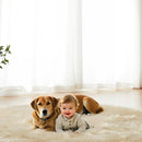 AMTOVO Faux Fur Sheepskin Rug for Living Room, 4 x 6 ft Beige Fluffy Area Rug for Bedroom, Playroom, Luxury Room Decor, Rectangle by CozyNest Decor