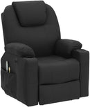 VIVIJASON Power Lift Chair Electric Recliner for Elderly Heated Vibration Massage Faux Leather Recliner Chair with 2 Remote Controls, Cup Holders, Side Pockets & USB Ports for Living Room (Black) by CozyNest Decor