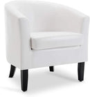 BELLEZE Accent Barrel Chair, Club Tub Sofa Corner Chair with Flared Legs and Cozy Soft Padding for Living Room Bedroom Waiting Room - White by CozyNest Decor