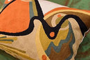 Lumbar Modern Pillow Cover - Kandinsky in Flow Burnt Orange Abstract Farmhouse Pillowcase Modern Chair Cushion Contemporary Outdoor Cushions Hand Embroidered Wool Size 14x20 by CozyNest Decor