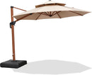 PURPLE LEAF 10ft Patio Umbrella Outdoor Round Umbrellas Large Cantilever Umbrella Windproof Offset Umbrellas Heavy Duty Sun Umbrella for Garden Deck Pool Patio, Beige by GreenHaven Gardens