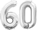 GOER Number 60 Balloons for 60th Birthday Party Decorations,42 Inch Jumbo Foil Helium Balloons for 60th Anniversary (Silver) by TinyTreasures Baby Boutique