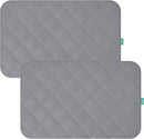 Pack and Play Sheets Fitted Waterproof Pack and Play Mattress Protector Pad Cover 2 Pack Gray Quilted 39" x 27" by TinyTreasures Baby Boutique